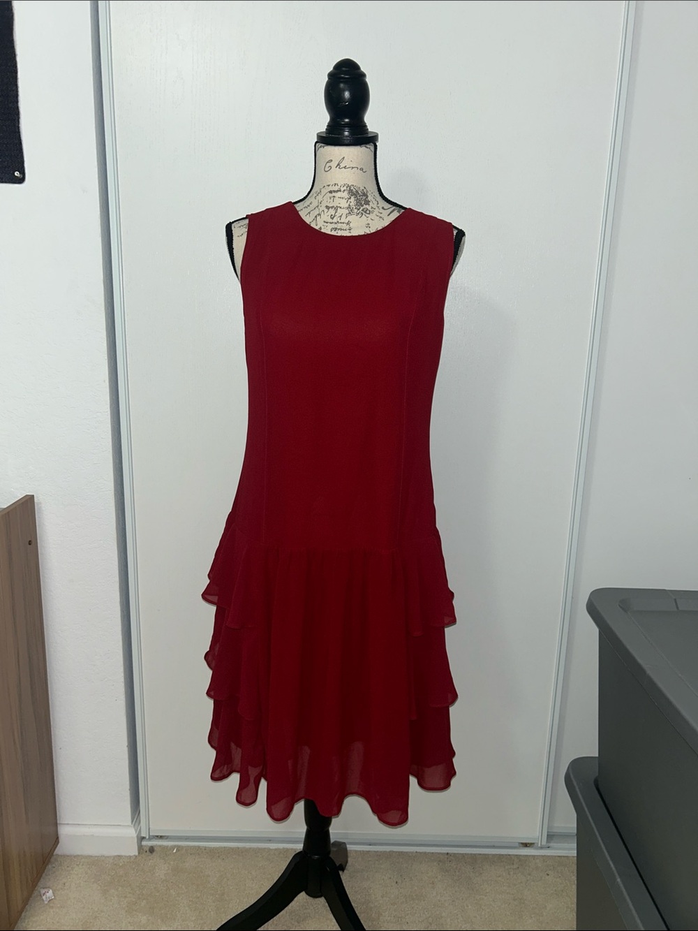 Babeyond Deep Red Ruffle Dress